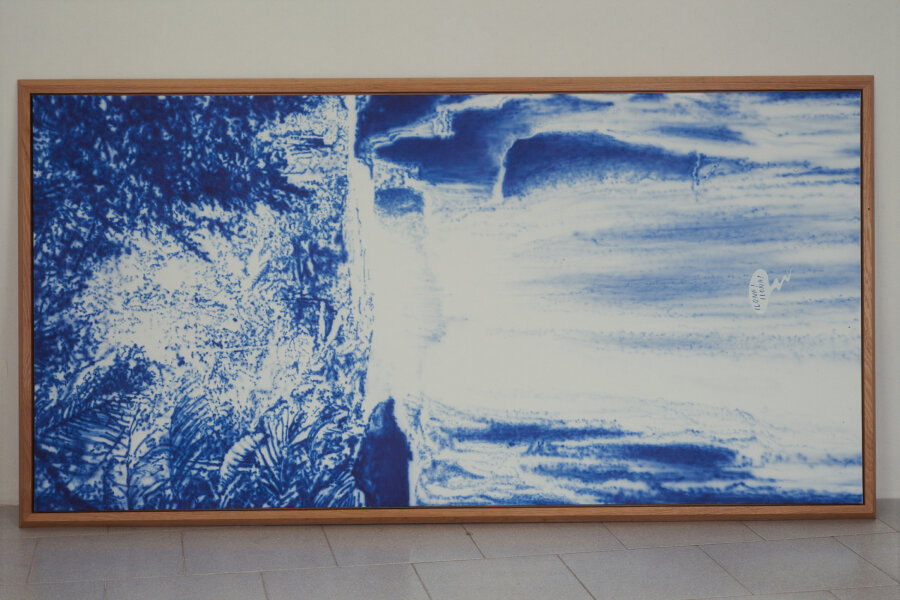 Tomáš Lahoda, Paradise, 1992, akryl na plátně, 100 x 200 cm